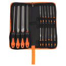 Drillpro 16/18Pcs Carbon Steel Files Set Flat/Triangle/Half-round/Round Large File and Needle Files, Soft Rubbery Handle for Woodworking Shaping