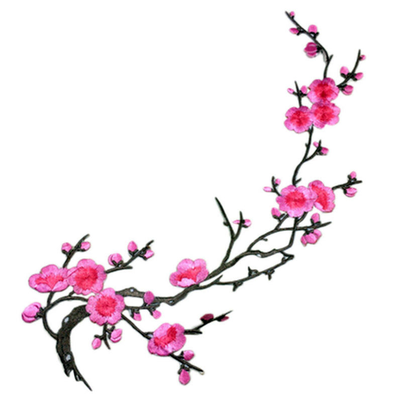 Plum Blossom Flower Applique Clothing Embroidery Patch Fabric Sticker Iron On Patch Sewing Repair