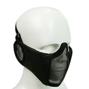 Steel Wire Mask Outdoor Hunting Breathable Tactical Mesh Half Face Protective Mask Earmuffs Version