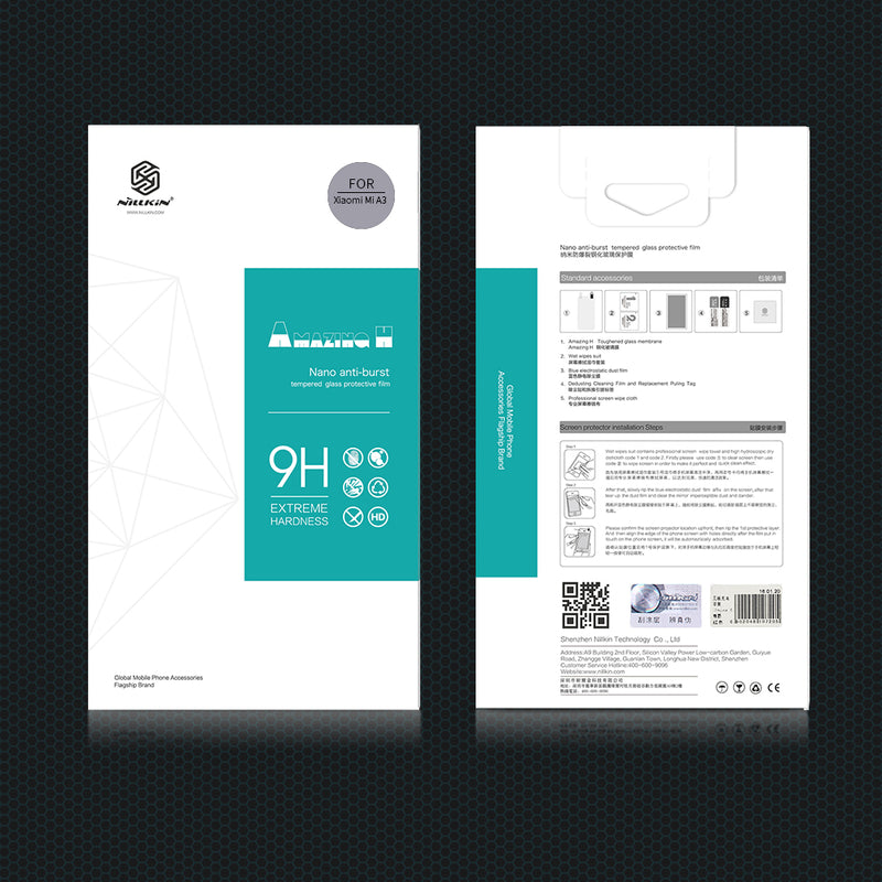 NILLKIN Amazing H Anti-explosion Tempered Glass Screen Protector + Lens Protective Film for Xiaomi Mi A3 / Xiaomi Mi CC9e 6.088 inch