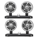 12V/24V Dual Head Car Fan  Recreational Vehicle Cooling Fan Rotating Oscillating Dashboard Ventilation Air Cooler