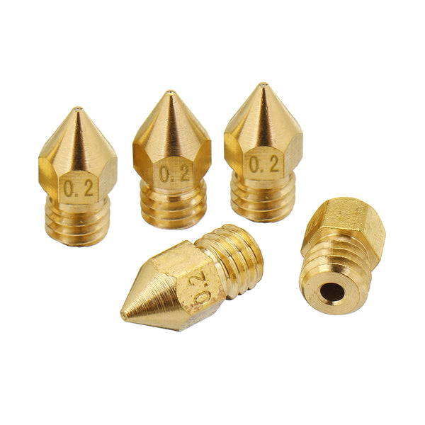 5PCS 1.75mm/0.2mm Copper Thread Extruder Nozzle For 3D Printer