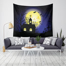 Loskii LWG5 Christmas Tapestry Pumpkin Print Wall Hanging Tapestry Art Home Decor Christmas Decorations For Home