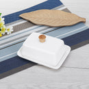 Porcelain Butter Dish With Lid Holder Serving Storage Tray Plate Storage Container Pizza Plate