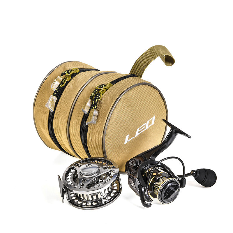 Leo Single/Double Layer Fishing Bag Canvas Round Fishing Wrap Fishing Tackle Accessories