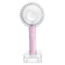 2 In 1 USB Rechargeable Mini Handheld Fan Small Desk Personal Portable Fan Table Fan Mirror Cooling Electric Fan Supplementary Light Function