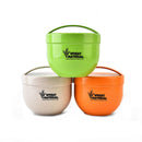 Honana 800mL Round Wheat Fiber Lunch Box Portable Eco Friendly Healthy Food Container Tote