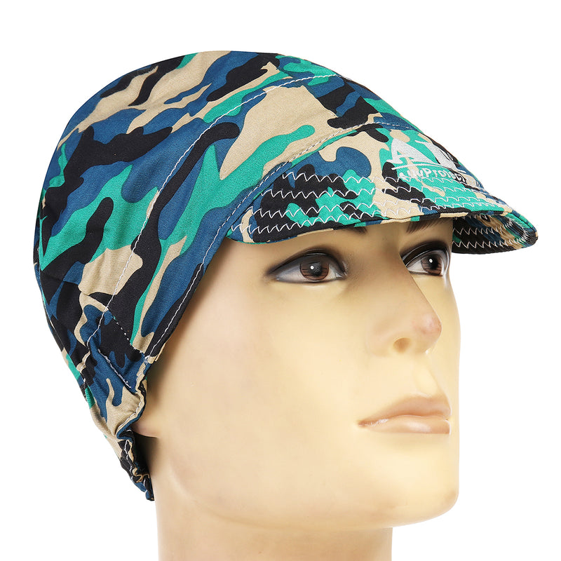 Adjustable Elastic Welding Welders Hat Cap Sweat Absorption Cotton Army Camouflage Summer