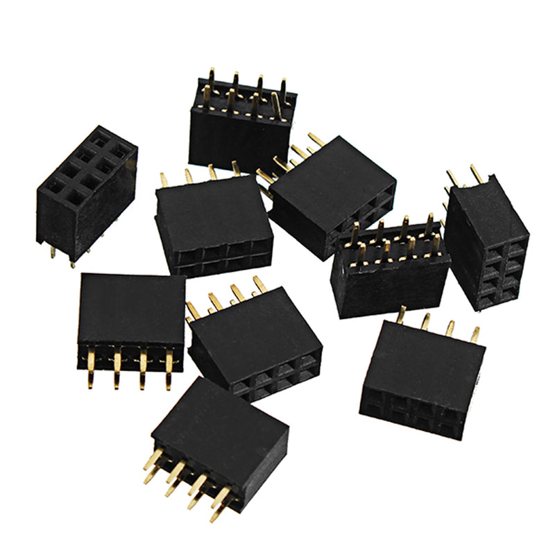 300pcs 2.54mm 2x4P 8P Double Row Female Straight Pin Header Needle Socket Pin Strip