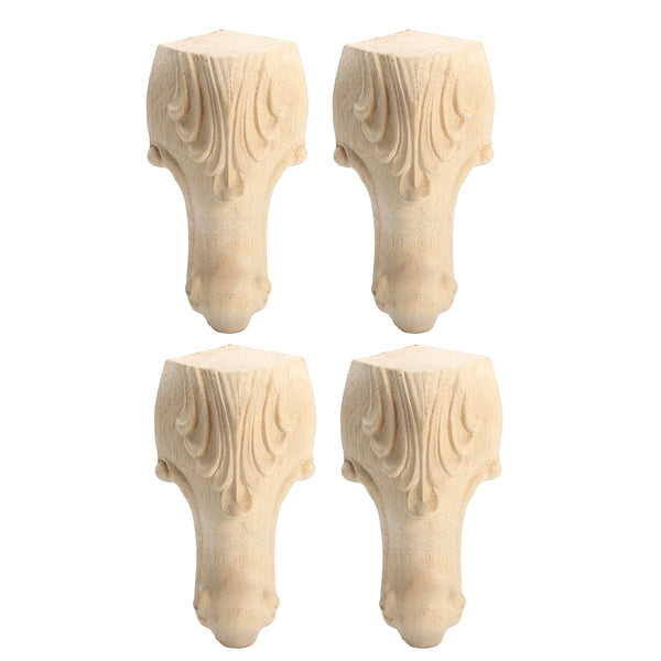 4Pcs Solid Wood Carved Furniture Foot Leg TV Cabinet Couch Sofa Chair Cap