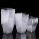 40pcs Plastic Square Mousse Cake Dessert Cup Sample Drink Jelly Tumbler Party Wedding Decor