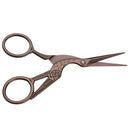 Gold Bronze Stork Embroidery Scissors Eyebrow Ear Hair Trimmer