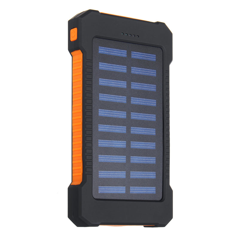 LED Compass Waterproof 6000mAh 2 USB Portable Solar Battery Charger Solar Power Bank Climbing Hook