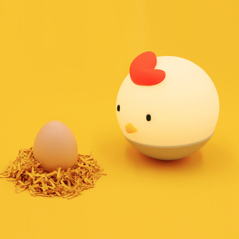 Home Creative Tumbler Cartoon Silicone Cuckoo Chicken Night Light Patting Lamp Bedside Baby Sleep Night Light