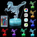 3D Dinosaur Night Light Touch Remote Control Gift Home Decor Sleeping Table Lamp