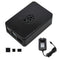 Updated ABS Enclosure Box V4 Case+5V/3A EU Standard Plug Power Supply+3*Black Heat Sink Set for Raspberry Pi 4