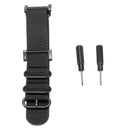 Nylon Climbing Watch Band Wristband Black 5-Ring Lugs Adapter For Suunto Core
