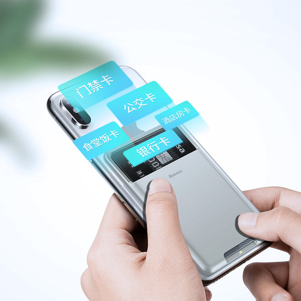 Baseus All Phone Back Stick Slot Card Bag Wallet Protective Case Silicone Anti-Fingerprint For Samsung /For iPhone / Xiaomi / Huawei /  Xiaomi Mi Note 10/ Mi 9T / OnePlus 7T / Huawei P30 pro