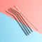 Reusable Straw Stainless Steel Straws Reusable Metal Drinking Straws with Cleaning Brushes Pouch
