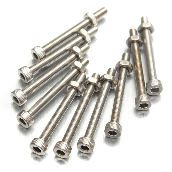 10pcs M3X30mm Stainless Steel Hex Socket Head Screw Bolt And Nut Set