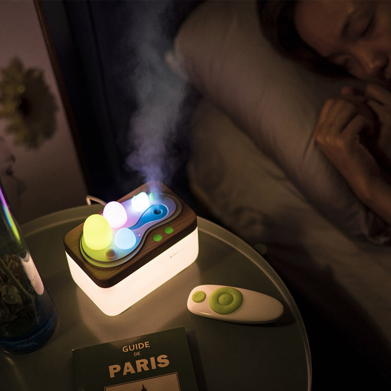Novelty Mini Remote Control LED Humidifier Night Light Oil Aroma Diffuser Aromatherapy Air Mist Purifier