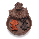 Porcelain Backflow Cone Incense Burner Buddha Ceramic Buddhist Sandalwood Holder Fish Decor