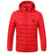 Electric Heating USB Abdomen Back Intelligent Winter Hooded Heated Coat Jacket Temperature Control
