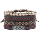 Retro Handmade Weaving Bracelet Set DIY Hemp Rope Bracelet 4 Pieces For Men