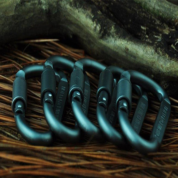 1Pcs Outdoor D Shape Carabiner Bottle Hanging Buckle Hook Keychain Screw Lock Aluminum Alloy