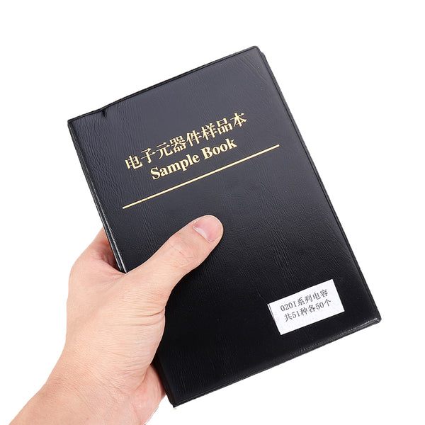 2550pcs 51values*50pcs 0201 SMD Capacitor Sample Book 0.5PF~220NF Capacitor Assortment Kit