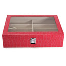 8 Grids Rose Leather Display Case Eyewear Sunglasses Glass Frame Top Jewelry Storage Box
