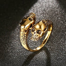 Halloween Cool Stainless Steel Skull Head Ring Punk Men Jewelry Finger Ring for Men