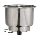 2PCS Blue 8LEDs Stainless Steel Cup Drink Holder Marine Boat Car Truck Camper