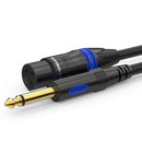 CHOSEAL Alloy 6.35mm Female to Male AUX Audio Cable For Microphone Mixer