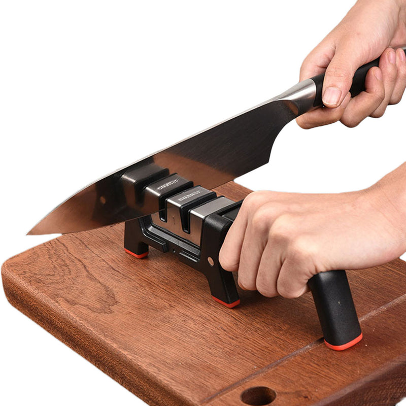 NAERSI Folding Multifunction Kitchen Knife Sharpener 5Sec Fast Sharp Gold Steel Sand Ceramic Whetstone Sharpen Stone