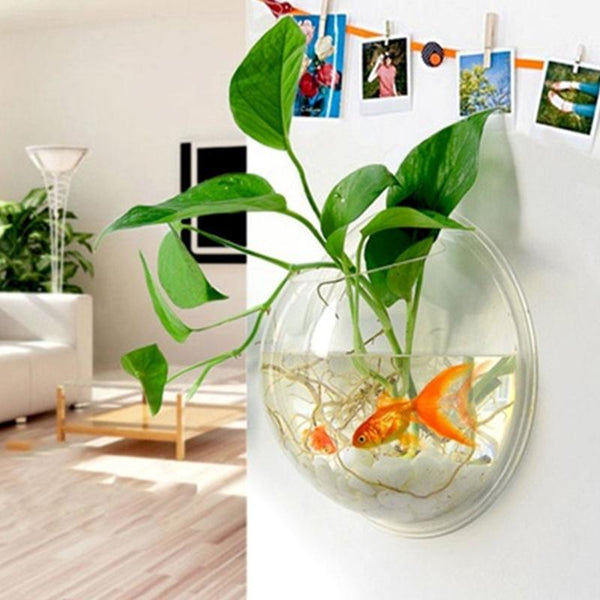 Creative Wall Hanging Transparent Glass Vase Fish Tank Hydroponic Living Room Home Decor