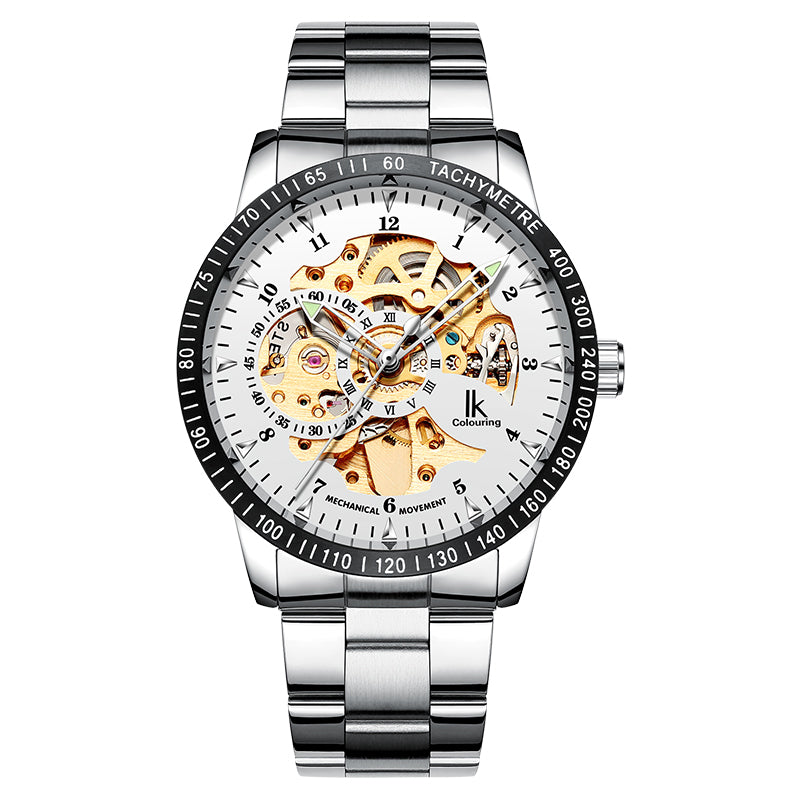 IK COLOURING 98226 Casual Style Automatic Mechanical Watches Stainless Steel Strap Men Watch