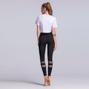Women Quick-drying Net Yarn Yoga Pants Black High Waist Elastic Running Fitness Slim Sport Gym