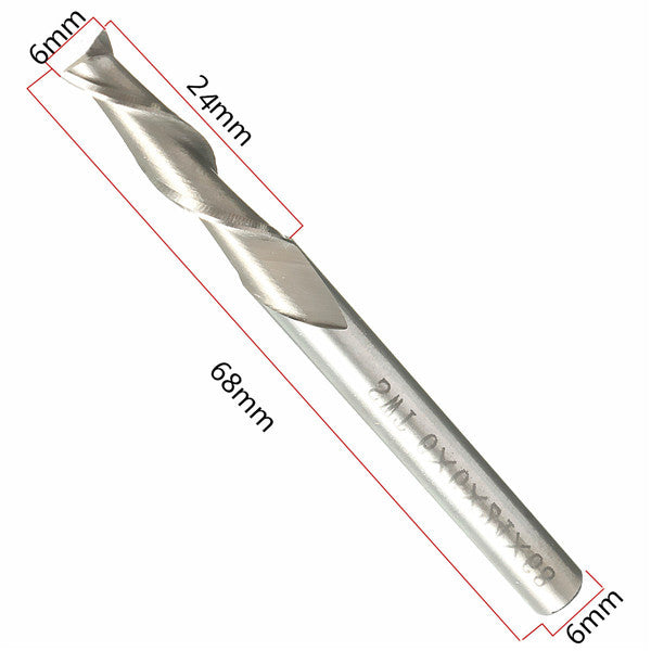 6mm 2 Flute End Mill Cutter Spiral Drill Bit CNC Tool