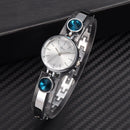 Elegant Big Crystal Alloy Strap Slim Ladies Dress Bracelet Women Simple Dial Quartz Watch