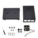 Black Aluminum Alloy Case Protective Shell Metal Enclosure + Black/Sliver Heatsink + Cooling Fan DIY Kit For Raspberry Pi 4