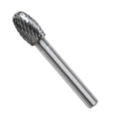 5 Types 6mm Shank Tungsten Carbide Burrs 50.35-60.65mm Rotary File Grinding Head Abrasive Tool