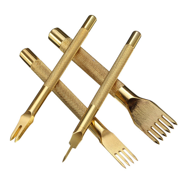 3mm Leather Craft Stitch Diamond Lacing Chisel Punch Tool Set 1/2/4/6 Prong