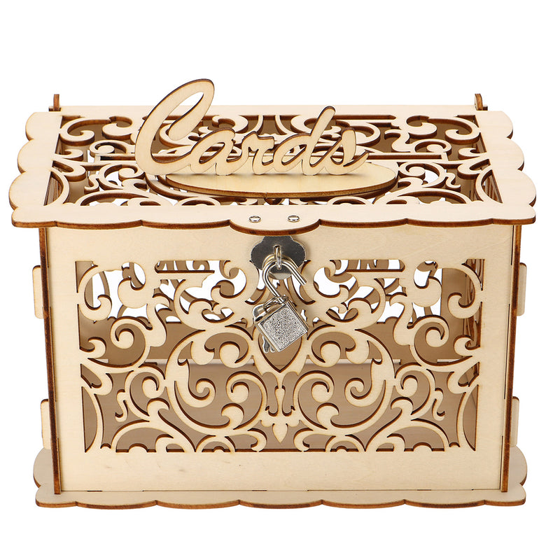 Wooden Wedding Post Box Weddings Reception Card Box With Lock Party Decoration
