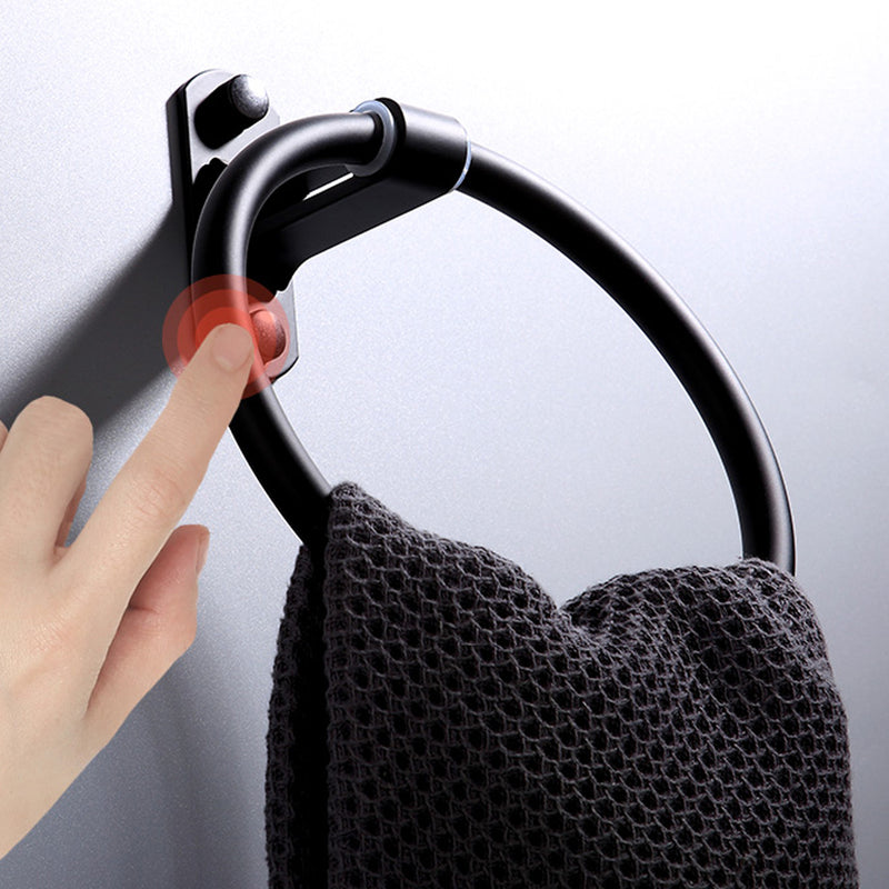 Towel Ring Rack Holder Wall Mounted Bathroom Toilet Hand Round Space Aluminium