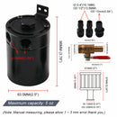 Universal 2-Port Oil Catch Can Tank Reservoir Fuel with Drain Valve Breather Baffled