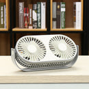 Mini Desk Table Fan Portable Cooling Air Cooler Fan Dual Head Silent Fan 3 Speed