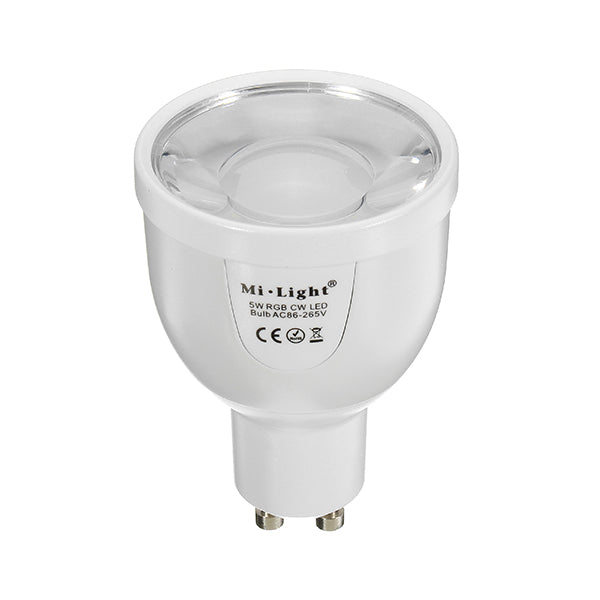 Mi Light Dimmable GU10 5W RGBW LED Smart Bulb 2.4G Wireless WiFi APP Control Lamp AC86-265V