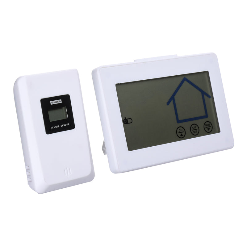 Wireless Weather Station Indoor Outdoor Thermometer Digital Hygrometer Temperature and Humidity Monitor Timer Date Backlight w/ Wireless Sensor