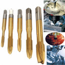 5pcs M3-M8 HSS Spiral Point Tap Straight Flute Metric Titanium Machine Screw Tap